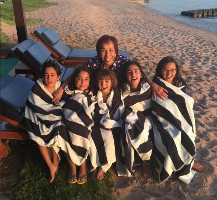 With my grandchildren Abdulaziz, Zein, Iman, Zahra and Aysha