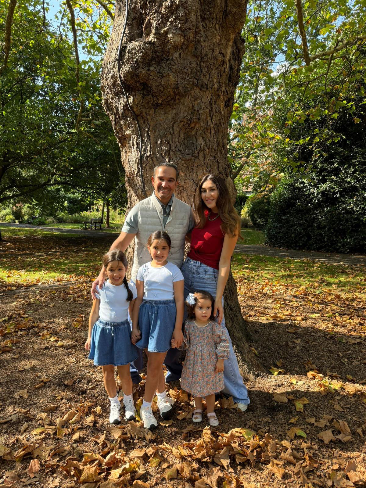 My son Saad, daughter-in-law Zeena with Haya, Basma and Raya 